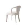 Palmer Mid-Century Modern Upholstered Tweed Armchair in Ivory - Set of 2 Dining Chair | Fauteuil Palmer style milieu du siecle moderne en tweed ivoire - Lot de 2