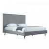 Crosby Modern Upholstered Velvet King Bed in Gray | Lit king moderne Crosby en velours gris capitonne