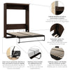 Bestar Pur 65" Queen Murphy Bed - Black Walnut|Grand lit escamotable Pur de Bestar de 65 po - noyer noir