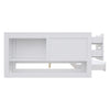 Mason Daybed with Headboard Storage and Multifunctional Storage Bed Frame,Full Size,White | Banquette-lit Mason avec tete de lit de rangement et cadre de lit multifonctionnel avec rangement, taille full, blanc