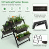Costway 31"h Raised Garden Bed 3-tier Vertical Planter W/5 Plant Boxes Indoor Outdoor