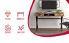 47” Computer Desk With 2 Drawers And 1 Shelf - Brown Reclaimed Wood With Black Metal | Bureau d’ordinateur de 47 po avec 2 tiroirs et 1 tablette - bois recyclé brun avec métal noir