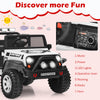 Costway 12v Kids Ride On Truck Remote Control Electric Car W/lights&music White