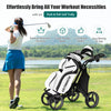 Goplus Folding 4 Wheels Golf Push Cart W/bag Scoreboard Adjustable Handle Gray