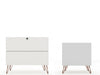 Rockefeller Mid-Century Modern 2-Piece Dresser Set in White | Ensemble de commodes 2 pieces Rockefeller style milieu du siecle en blanc