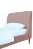 Heather Mid-Century Modern Velvet Upholstered Twin Bed in Blush and Black | Lit jumeau Heather style milieu du siecle moderne en velours, rembourre, coloris rose poudre et noir