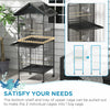 Pawhut Wrought Metal Bird Cage Feeder With Rolling Stand Perches Food Containers Doors Wheels 67" H,|Pawhut Cage A Oiseaux En Metal Forge Avec Support Roulant, Conteneurs Alimentaires Portes Roues 67"