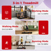 Costway 3 In 1 Folding Treadmill With Remote Control Led Display And App For Home Red