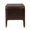 Liam Modern Wave Design Nightstand with 2 Storage Drawers,Dark Brown  | La table de nuit moderne Liam avec design en vague et 2 tiroirs de rangement, couleur brun fonce