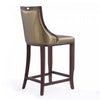 Emperor Traditional Wood Upholstered Barstool in Bronze - Set of 3 | Tabouret de bar en bois traditionnel Emperor avec assise rembourree, bronze - Lot de 3