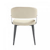 Luce Modern Textured Vegan Leather Metal Dining Chair in Sand - Set of 2 | Chaise de salle a manger moderne Luce en cuir vegetalien texture et metal, sable - Lot de 2