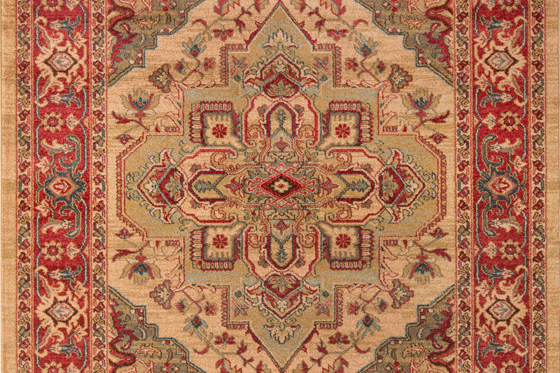 Lux Traditional 3'11\" x 5'7\" Area Rug in Ivory Indoor Area Rug