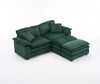 Liam 84.6" Comfortable Cloud Modular Sofa with Corduroy Upholstered,Green  | Liam Canape modulaire confortable Cloud 84,6" avec revetement en velours cotele, Vert