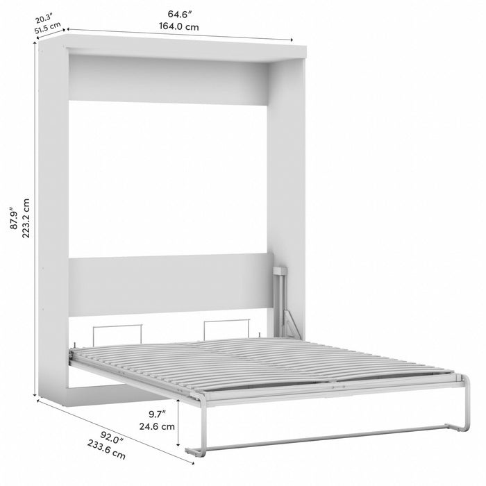 Bestar Pur Queen Murphy 65-Inch Wall Bed - Bark Grey