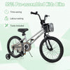 Costway 18" Kid's Bike With Training Wheels Adjustable Handlebar & Seat Handbrake Sliver