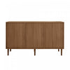 Zona 51.1" Sideboard Cabinet with Rattan Doors and Adjustable Shelves,Dark Brown Accent Cabinet | Zona 51.1" Buffet avec Portes en Rattan et Etageres Ajustables, Marron Fonce