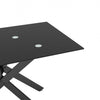 Ethan 51.18" Rectangular Tempered Glass Dining Table with Stylish Metal Legs,Black Coffee Table | Table a manger rectangulaire en verre trempe de 51,18" Ethan avec pieds metalliques elegants, noire