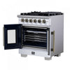 Forno Capriasca 30" White Gas Range 4.32 cu.ft -FFSGS6460-30WHT | Cuisiniere a gaz blanche Capriasca 30 pouces, 4,32 pi³ – FFSGS6460-30WHT