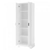 Liam Multi-Functional Storage Cabinet with Doors and Adjustable Shelves,White Accent Cabinet | Liam Armoire de rangement multifonction avec portes et etageres reglables, Blanc