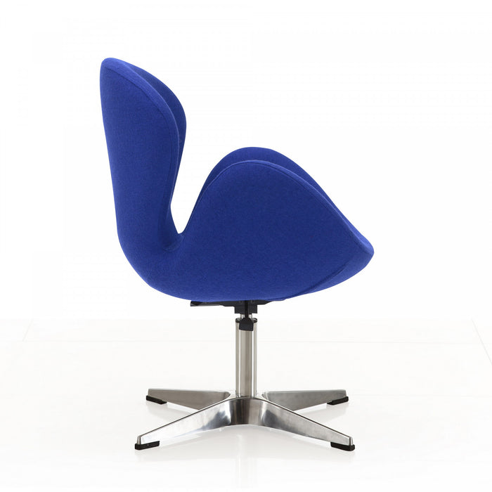 Raspberry Modern Upholstered Swivel Lounge Chair in Blue - Set of 2 Accent Chair