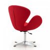 Raspberry Modern Upholstered Swivel Lounge Chair in Red - Set of 2 Accent Chair | Fauteuil lounge pivotant moderne en tissu Raspberry rouge - Lot de 2