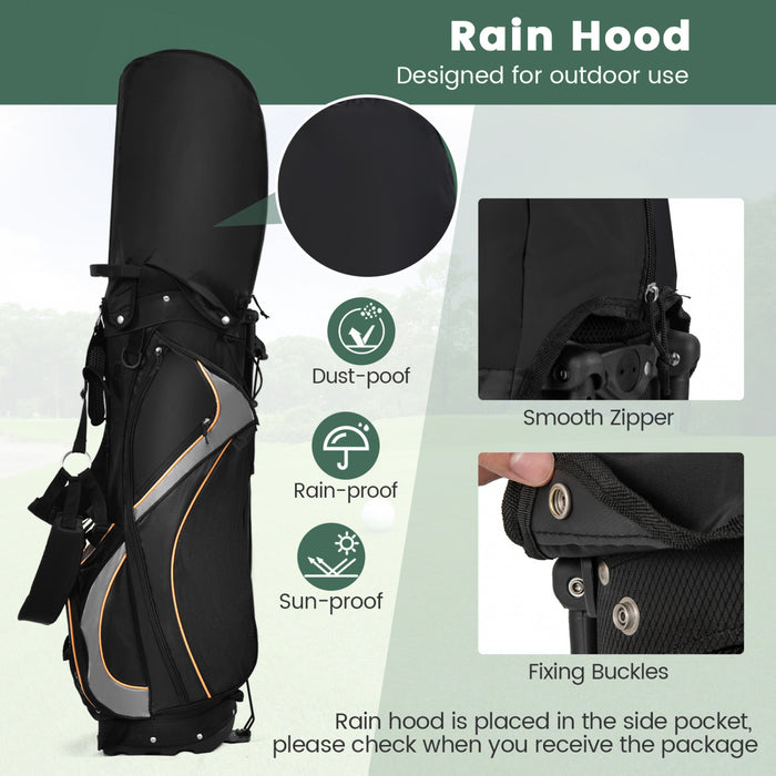 Costway 9\" Golf Stand Bag Club 8 Way Divider Carry Organizer Pockets Storage Black New