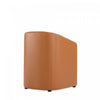 Anna Round Modern Vegan Leather Armchair in Saddle Brown - Set of 2 | Fauteuil moderne Anna en cuir vegetalien couleur brun selle - Lot de 2