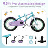 Costway 12" Kids Bike With Adjustable Saddle Handlebar Removable Training Wheels Handbrake Blue