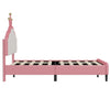 Lily Lovely Crown Fantasy Princess Bed with Tufted PU Leather Headboard,Full Size Full Bed | Lily Lit de Princesse Fantaisie Couronne Elegante avec Tete de Lit en Cuir PU Capitonne, Taille Double