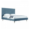 Crosby Modern Upholstered Velvet King Bed in Blue | Lit king moderne Crosby en velours bleu capitonne