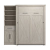 Bestar Key West Full Murphy Bed & Closet Organizer with Drawer & Doors (88 W) - Linen White Oak|Lit double escamotable Key West de Bestar de 88 po (L) avec organisateur de garde-robe, tiroir et portes - blanc chêne lin