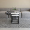 Quartz Two Square Nested Tables Marble Top | Quartz Tables Gigognes Carrees a Deux Plateaux en Marbre