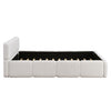 Aiden Platform Bed with Supportive Upholstered Frame in Boucle Fabric,King Size,White King Bed  | Lit plateforme Aiden avec cadre rembourre de soutien en tissu boucle, taille King, blanc