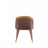 Reeva Modern Wood Vegan Leather Dining Chair in Camel - Set of 2 | Chaise de salle a manger moderne en bois et cuir vegetalien Reeva couleur camel - Lot de 2