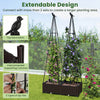 Costway 1 Pcs Raised Garden Bed With Plant Box & Obelisk Trellis Lockable Wheels Cage Planter