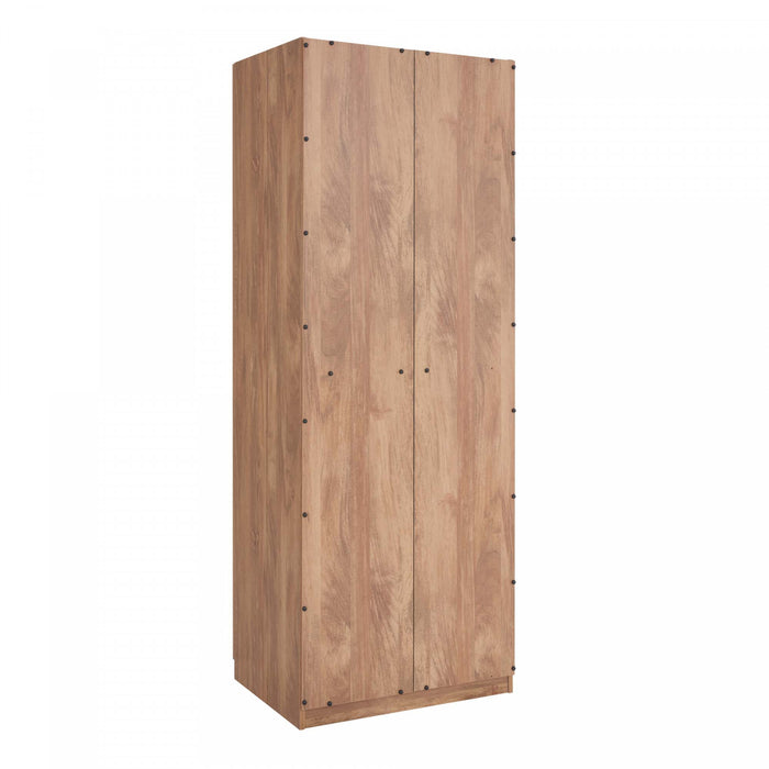Lee Modern 32\" Wardrobe Closet in Golden Brown - Set of 2 Armoire