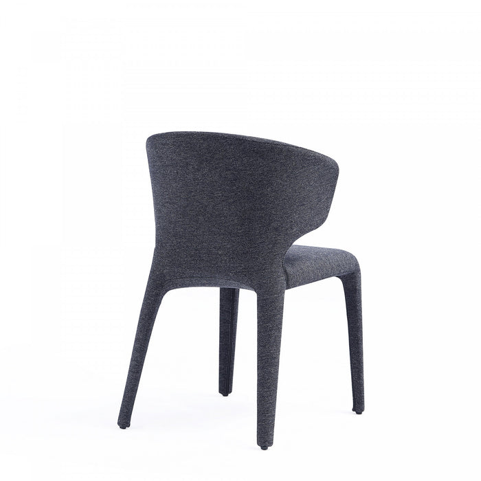 Conrad Mid-Century Modern Upholstered Dining Chair in Black - Set of 4