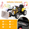 Costway Kids Ride On Excavator Digger 12v Electric Tractor Rc W/ Digging Bucket Yellow