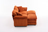Liam 84.6" Comfortable Cloud Modular Sofa with Corduroy Upholstered,Orange  | Liam Canape modulaire confortable Cloud 84,6" avec revetement en velours cotele, Orange