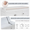 Olivia Pine Wood Storage Bench With 3-door Shoe Cabinet With Hidden Compartment - White | Banc De Rangement Olivia En Pin Avec Meuble A Chaussures 3 Portes Et Compartiment Cache, Blanc
