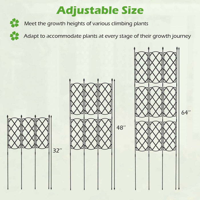 Costway 2 Pcs Garden Trellis For Climbing Plants Rustproof Metal Plant Support Frame