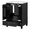 Sophia 24" Bathroom Vanity with Ceramic Sink, Black | Sophia Meuble-lavabo de 24" avec vasque en ceramique, Noir