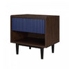 Duane Mid-Century Modern 20" Fluted Nightstand in Navy Blue (1-Drawer) - Set of 2 | Table de nuit Duane style milieu du siecle 20" a cannelures en bleu marine (1 tiroir) - Lot de 2