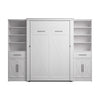 Bestar Key West Full Murphy Bed & Closet Organizers with Doors & Drawers (113 W) - Pure White Oak|Lit double escamotable Key West de Bestar de 113 po (L) avec organisateurs de garde-robe, portes et tiroirs - blanc chêne solide
