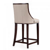 Fifth Avenue Traditional Wood Upholstered Counter Stool in Cream - Set of 2 | Tabouret de comptoir traditionnel en bois avec assise rembourree creme Fifth Avenue - Lot de 2