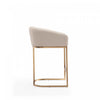 Louvre Mid-Century Modern Metal Upholstered Counter Stool in Cream - Set of 2 | Tabouret de comptoir rembourre en metal style mid-century Louvre, creme - Lot de 2
