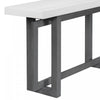 Ethan 59.1'' Triple Rectangle Design Painted Entryway Table with Pine Wood Legs,White Sofa Table  | Table d'entree peinte Ethan 59,1'' avec design rectangulaire triple et pieds en bois de pin, blanche