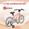 Costway 16-inch Kid's Bike For 4-7 Years Old With Adjustable Saddle & Anti-slip Handlebar Red