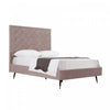 Crosby Modern Upholstered Velvet Full Bed in Blush | Lit double moderne Crosby en velours capitonne, coloris rose blush
