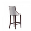 Fifth Avenue Traditional Wood Upholstered Barstool in Light Gray - Set of 2 | Tabouret de bar traditionnel en bois avec assise rembourree Fifth Avenue, gris clair – Lot de 2
